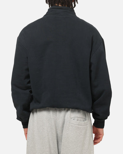 American Thrift Leisure Quarter Zip Mock Neck Sweater Washed Black