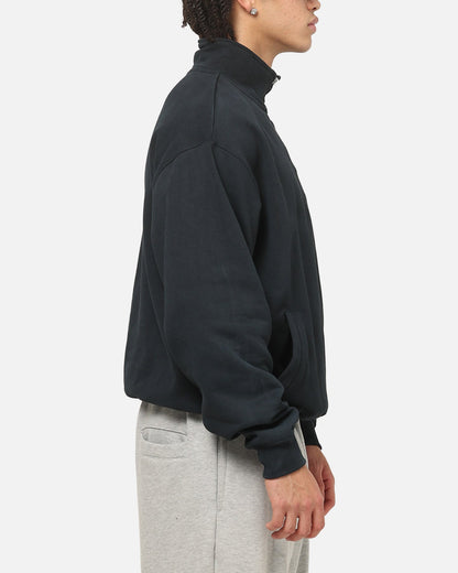 American Thrift Leisure Quarter Zip Mock Neck Sweater Washed Black