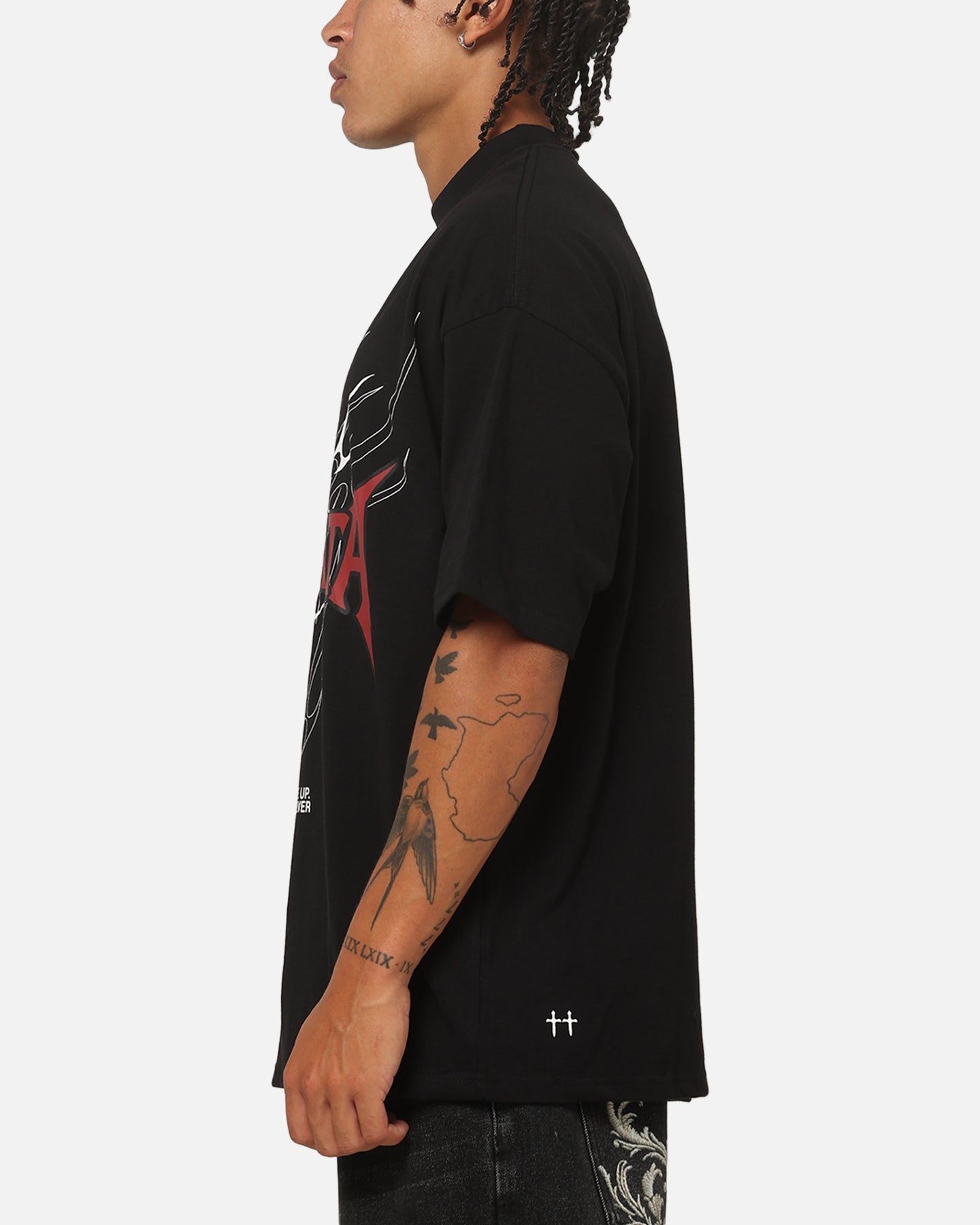 Saint Morta Fallen Tribal Boxy T-Shirt Black/Red
