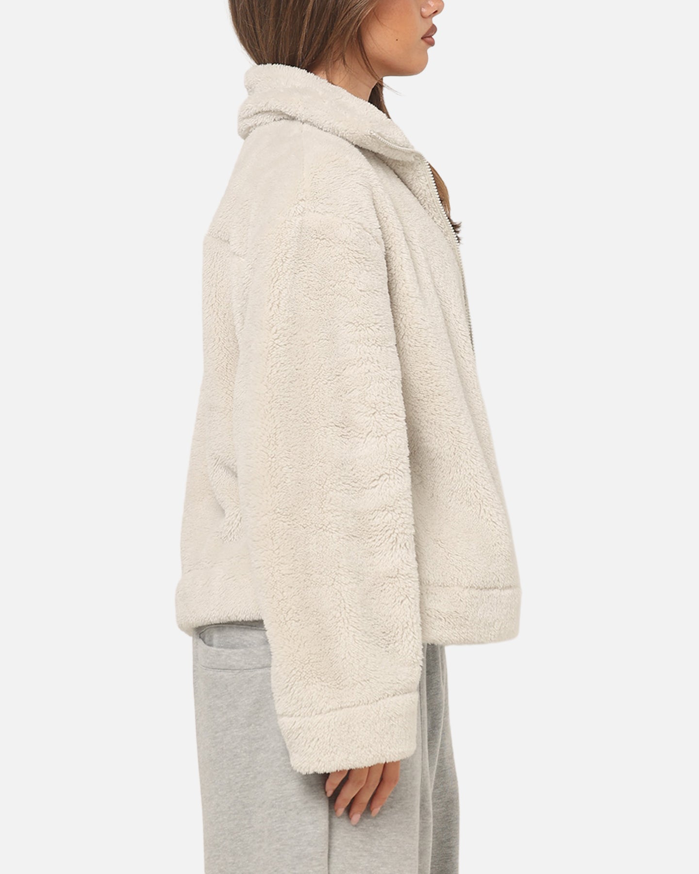 Nike Women's Sportswear Essential High-Pile Fleece Jacket Light Bone