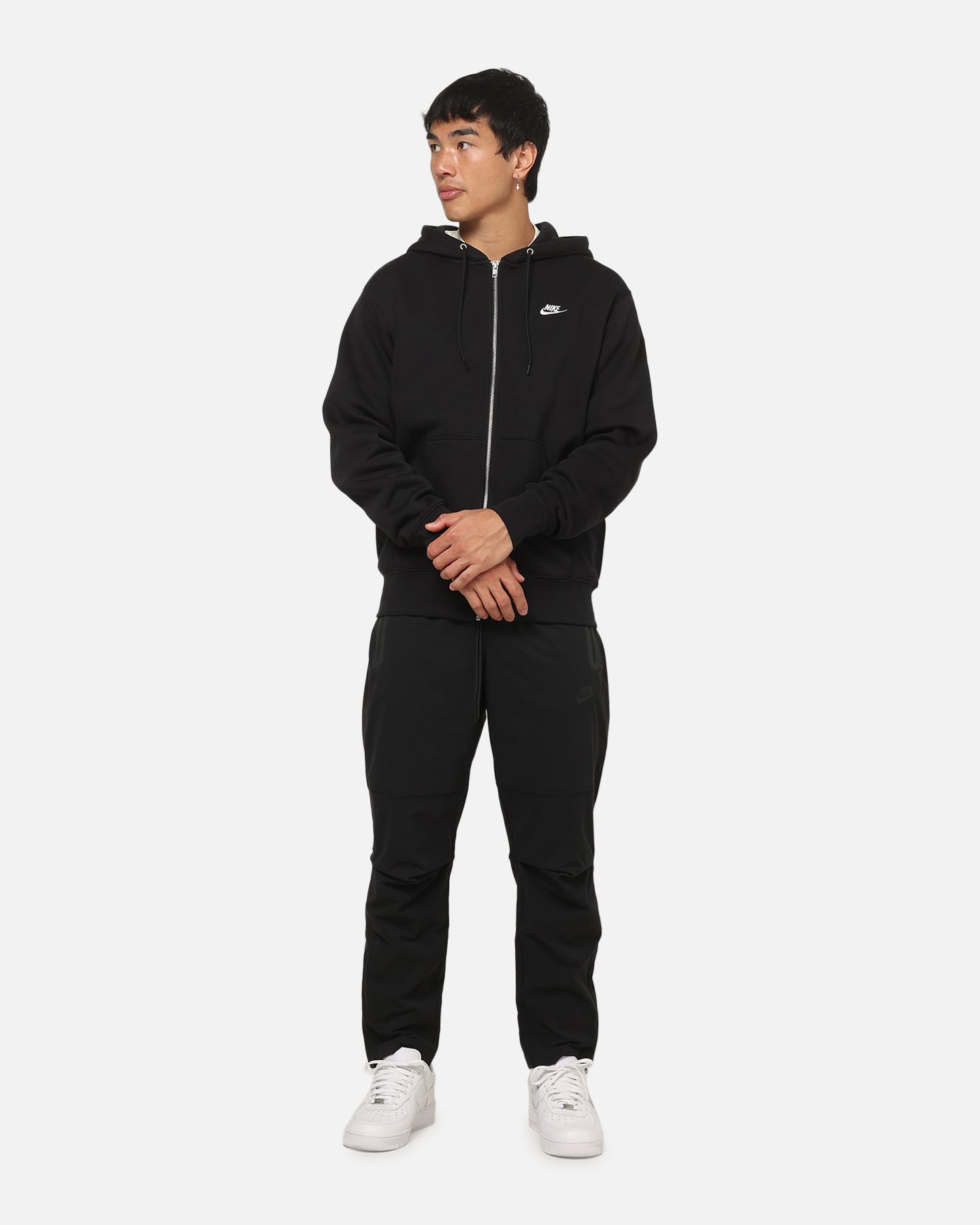 Nike Sportswear Club Fleece Full-Zip Hoodie Black/Black/White