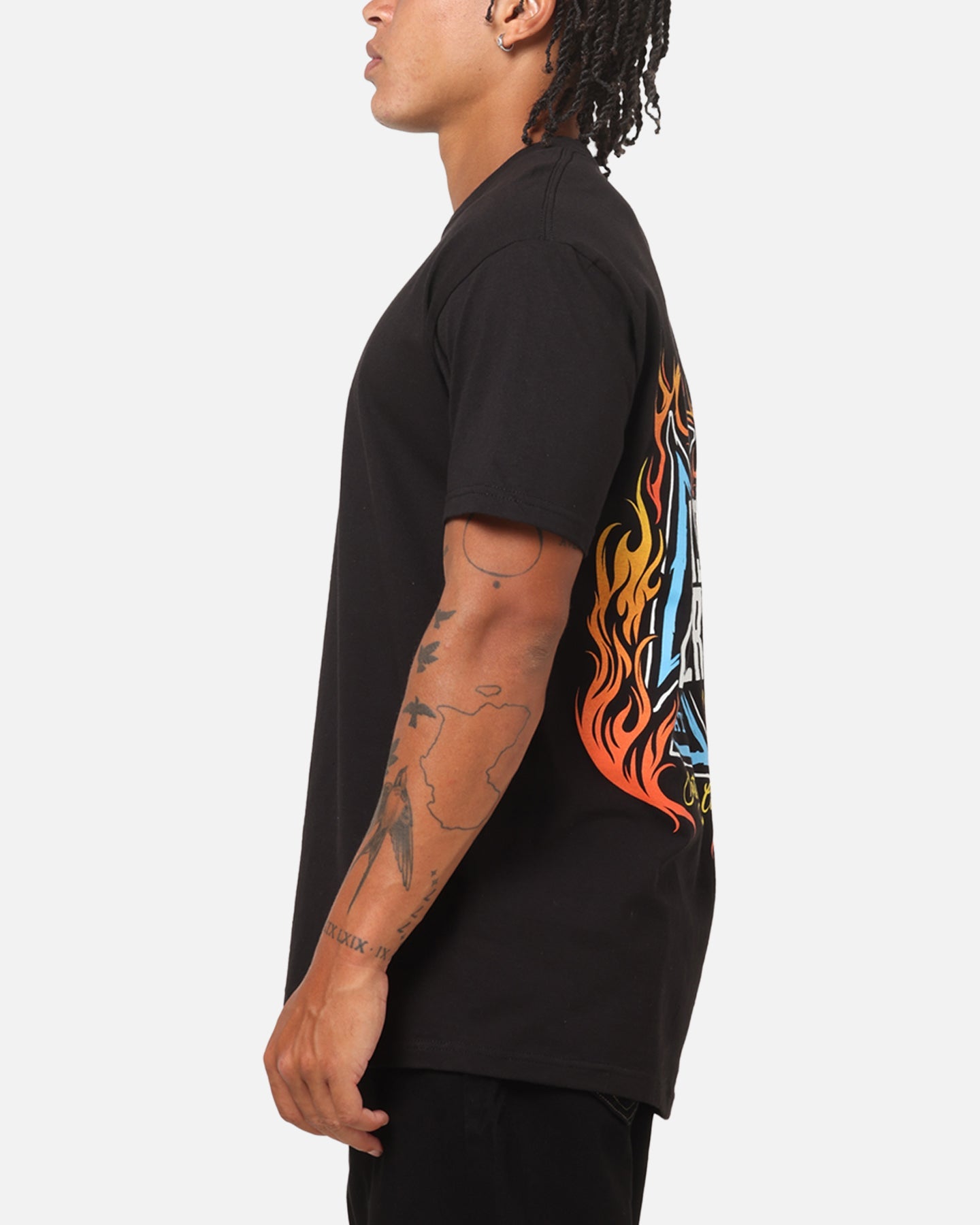 West Coast Choppers Skew Logo Flames T-Shirt Black
