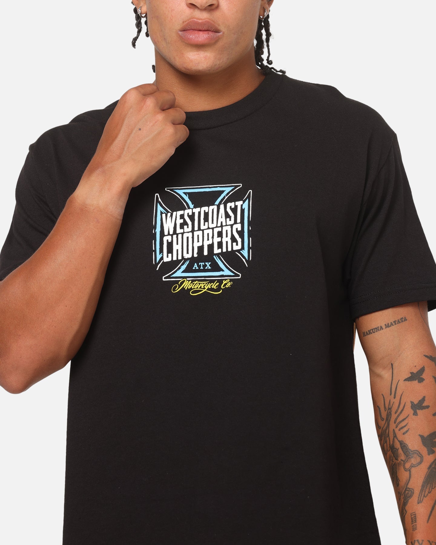 West Coast Choppers Skew Logo Flames T-Shirt Black