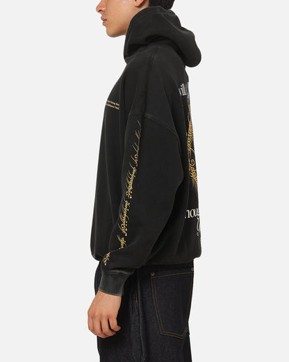 73Studio X The Lord Of The Rings The Ring Hoodie Black Acidwash