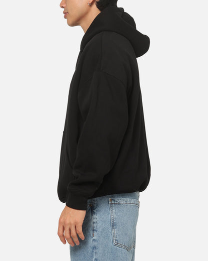 Carre Plaid Oval Hoodie Solid Black