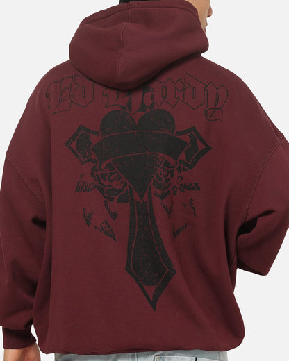 Ed Hardy Sacred Heart Hoodie Burgundy