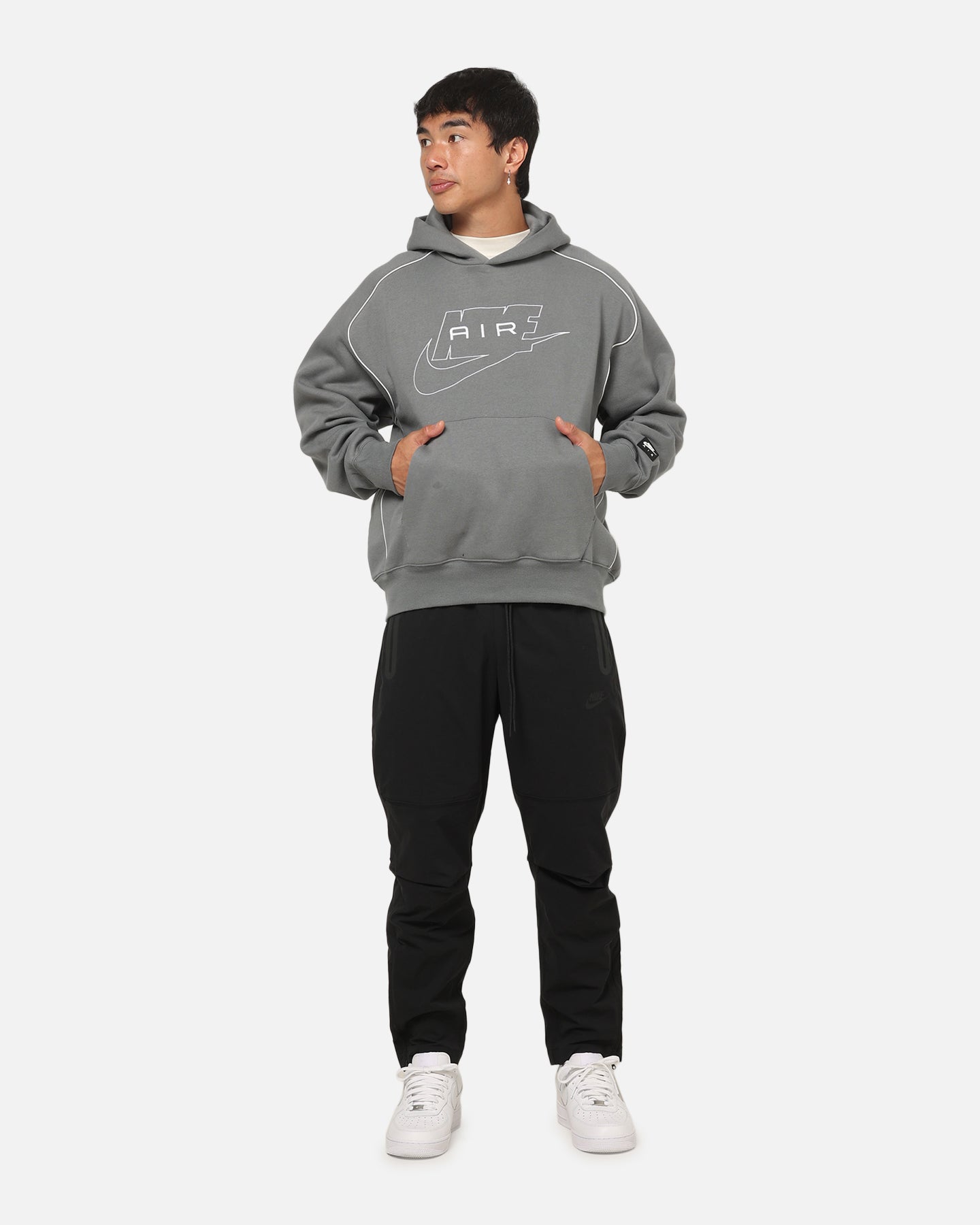 Nike Air Fleece Pullover Hoodie Smoke Grey