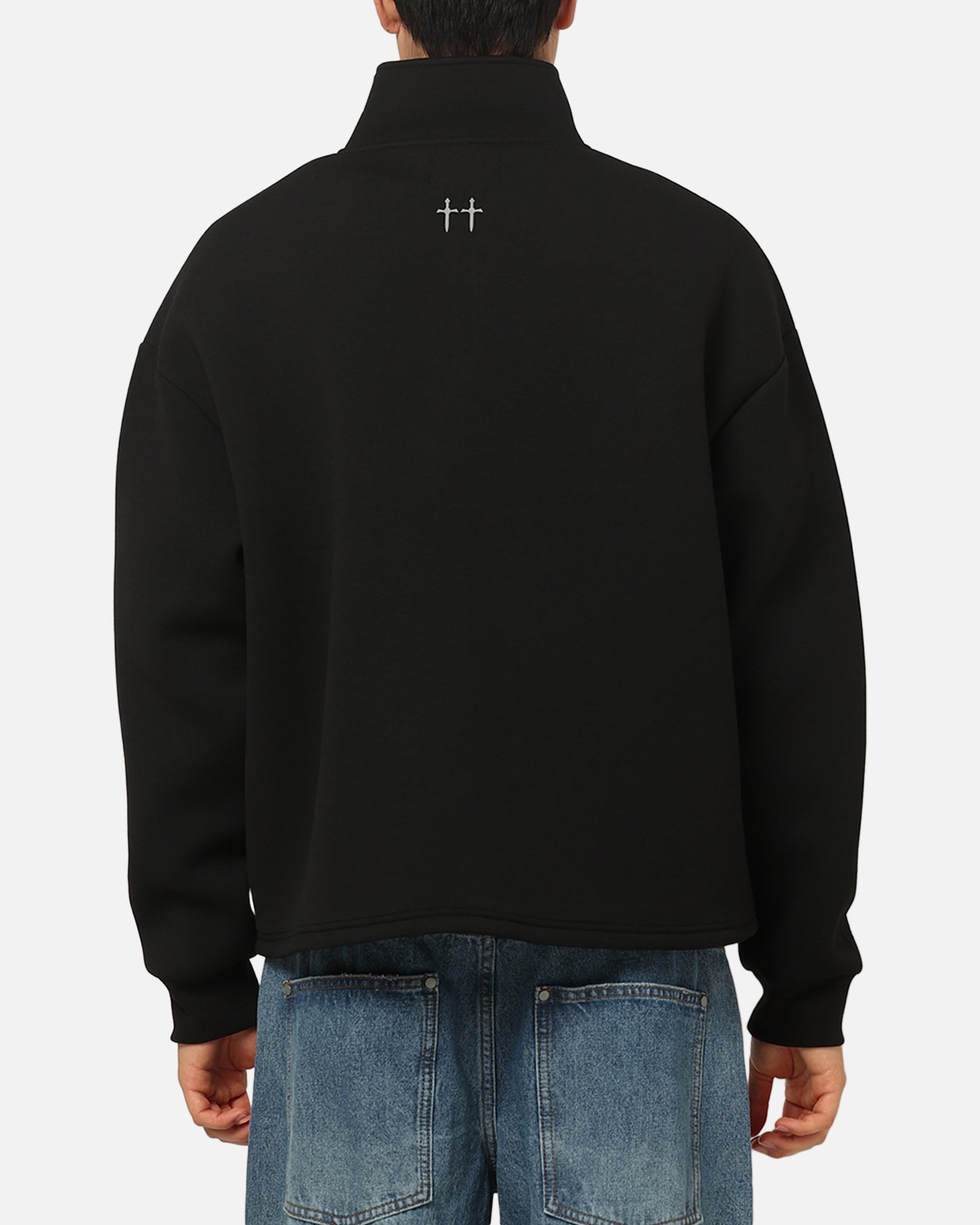 Saint Morta Athltc Quarter Zip Crewneck Black