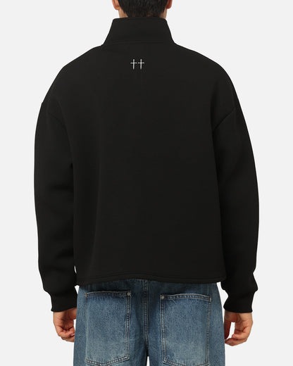 Saint Morta Athltc Quarter Zip Crewneck Black