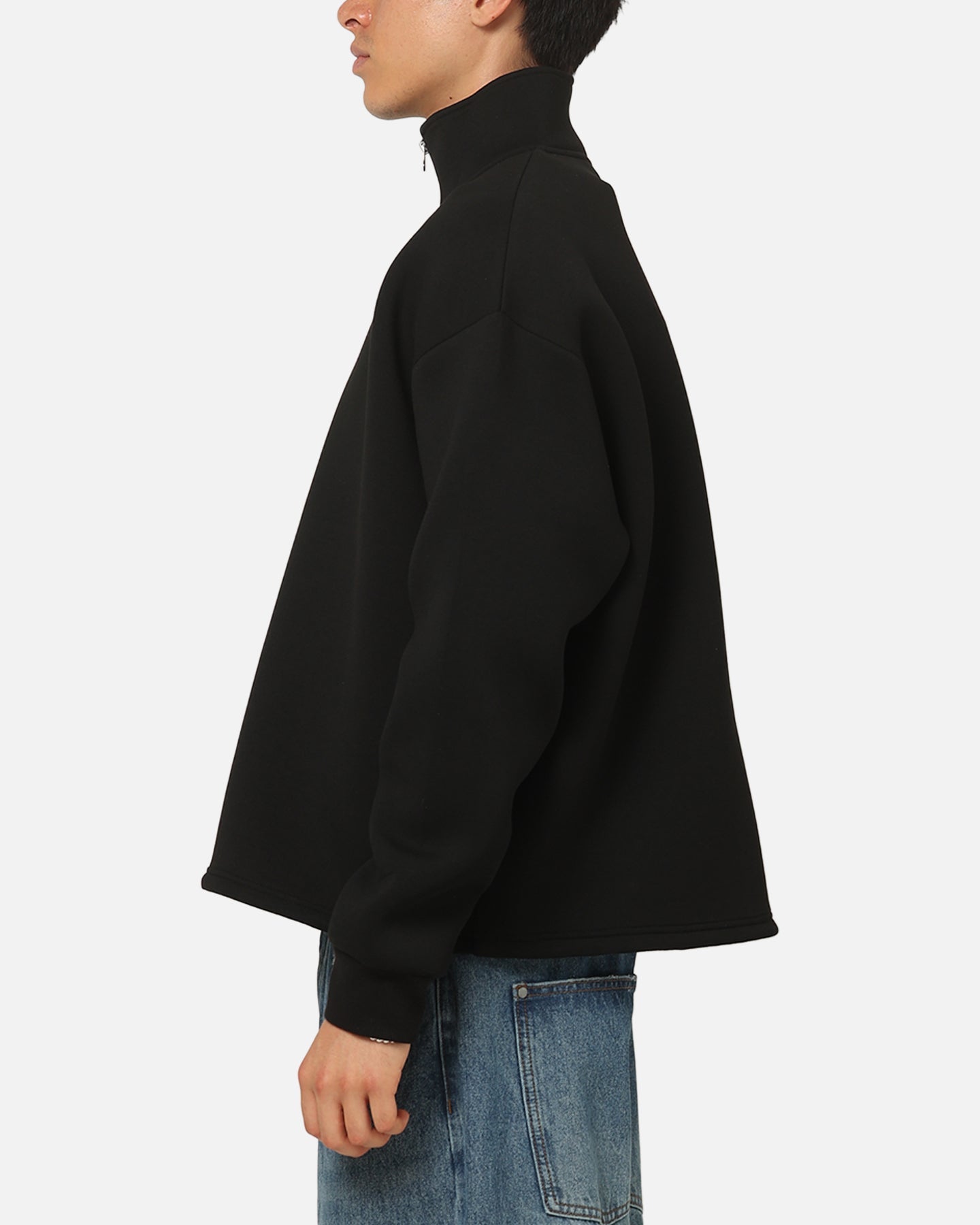 Saint Morta Athltc Quarter Zip Crewneck Black