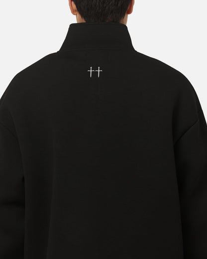 Saint Morta Athltc Quarter Zip Crewneck Black