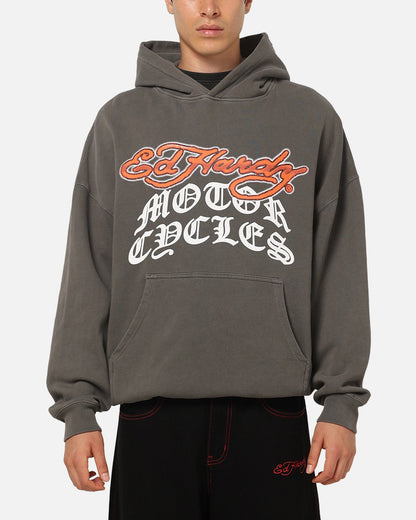 Ed Hardy Happy Motors Hoodie Washed Charcoal