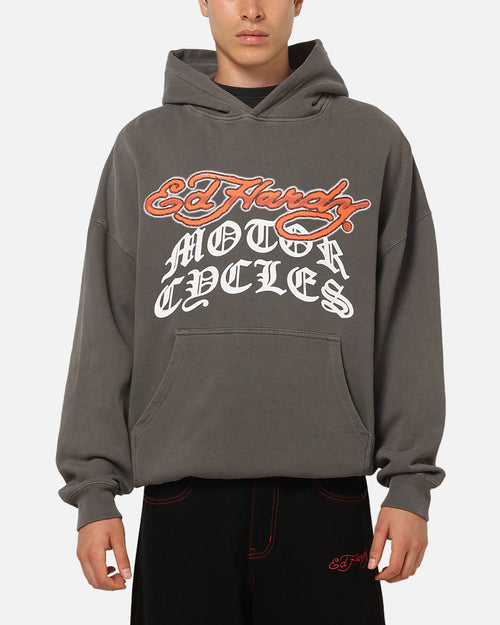 Ed Hardy Happy Motors Hoodie Washed Charcoal