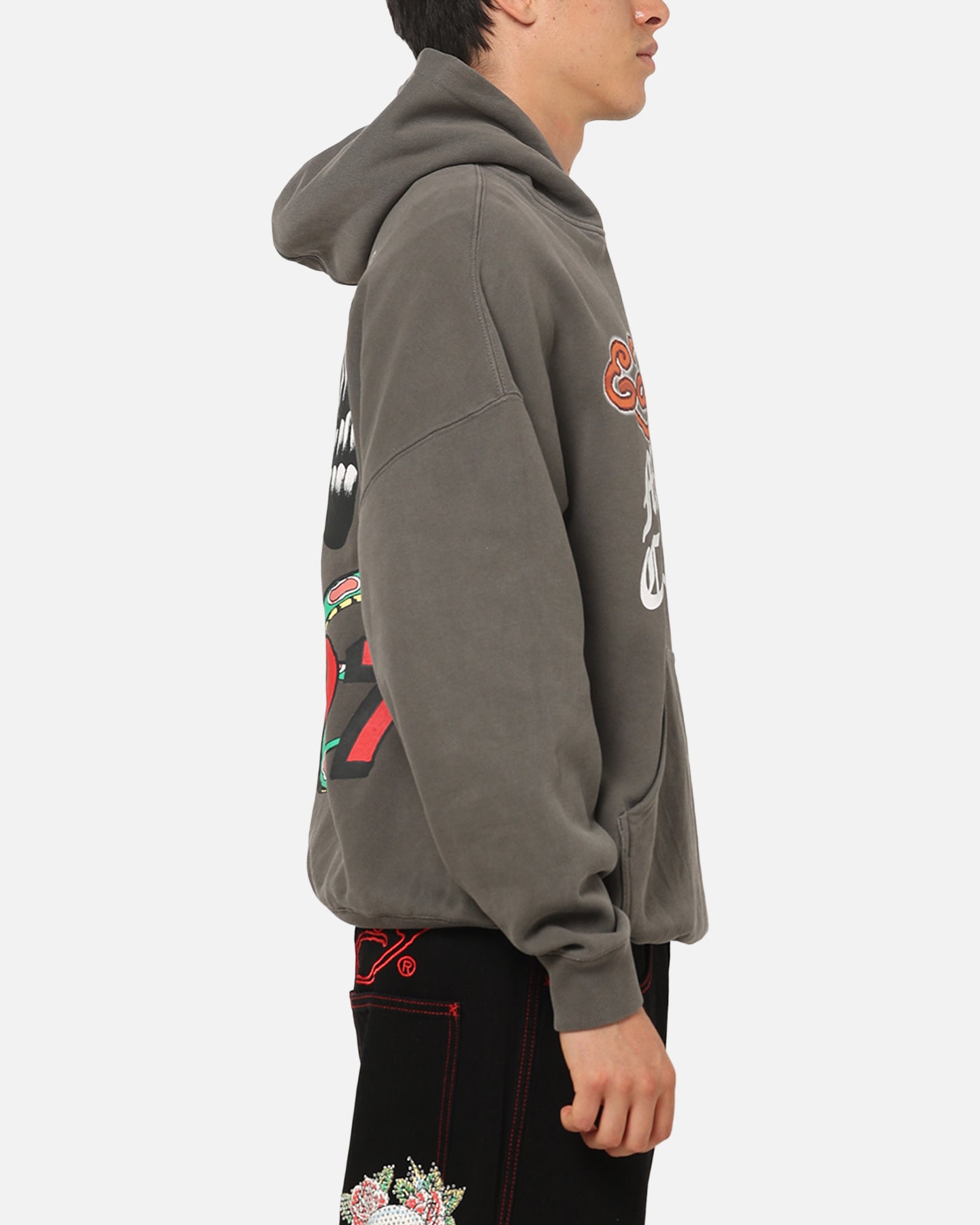 Ed Hardy Happy Motors Hoodie Washed Charcoal
