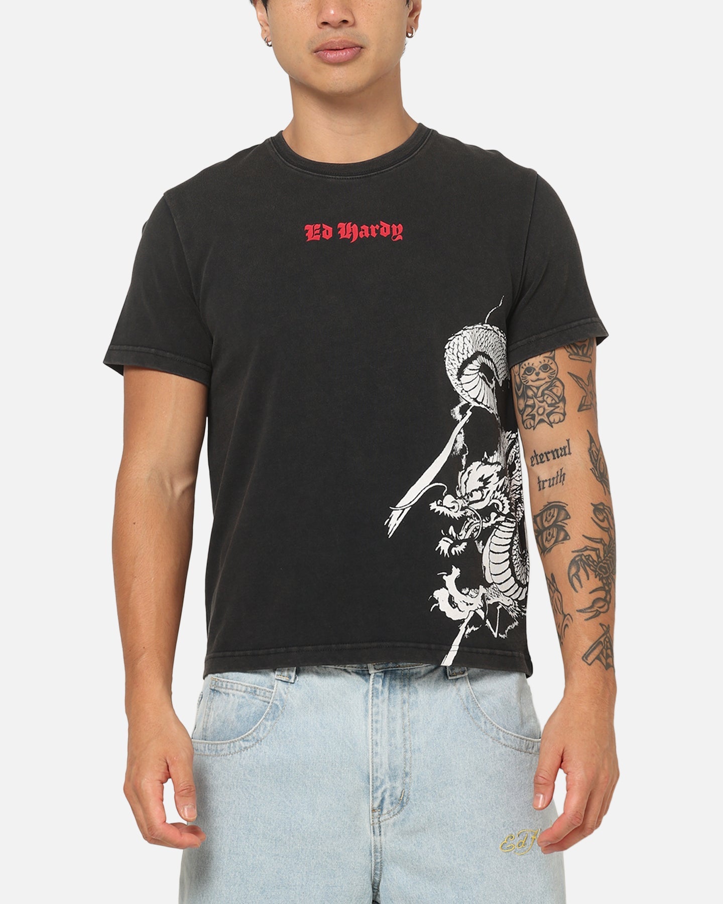Ed Hardy Blaze T-Shirt Black
