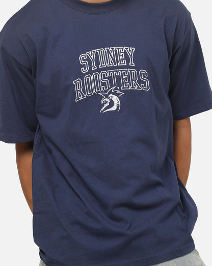 Bleacher Athletic Sydney Roosters NRL Embroidered Logo T-Shirt Navy