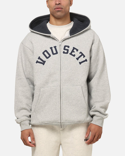 Vouseti Varsity Zip Hoodie Grey Marle