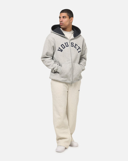 Vouseti Varsity Zip Hoodie Grey Marle