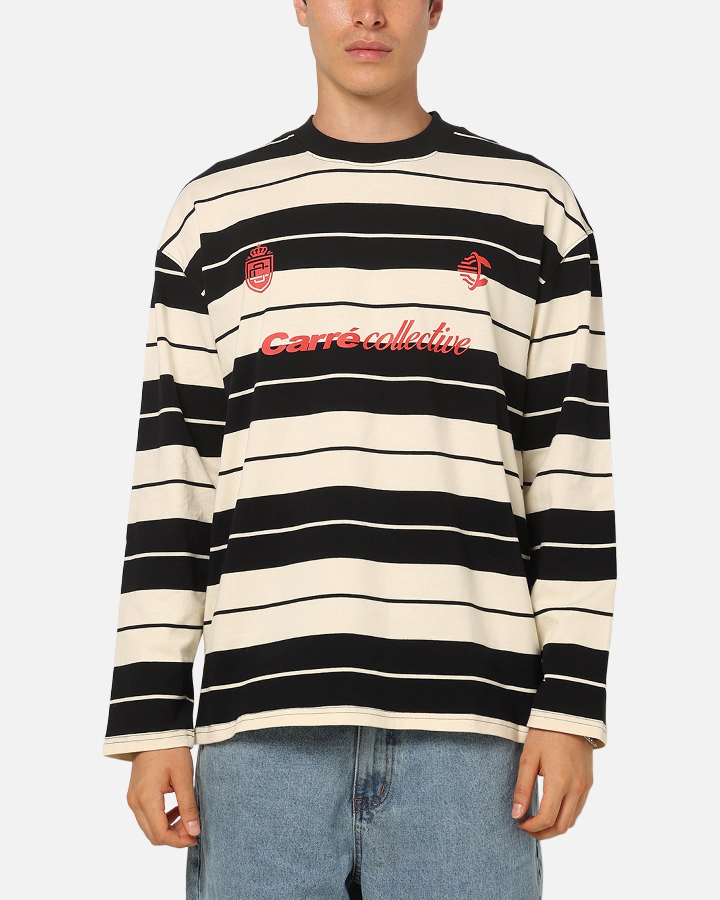 Carre Collective Stripe Long Sleeve T-Shirt Black/Off White