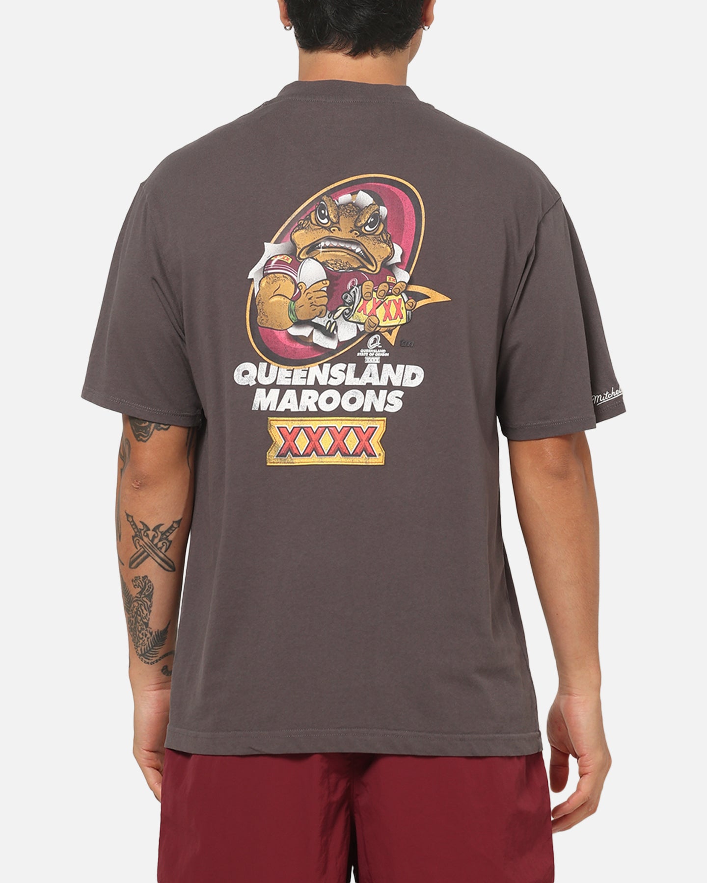 Mitchell & Ness Queensland Maroons Toad Vintage T-Shirt Slate