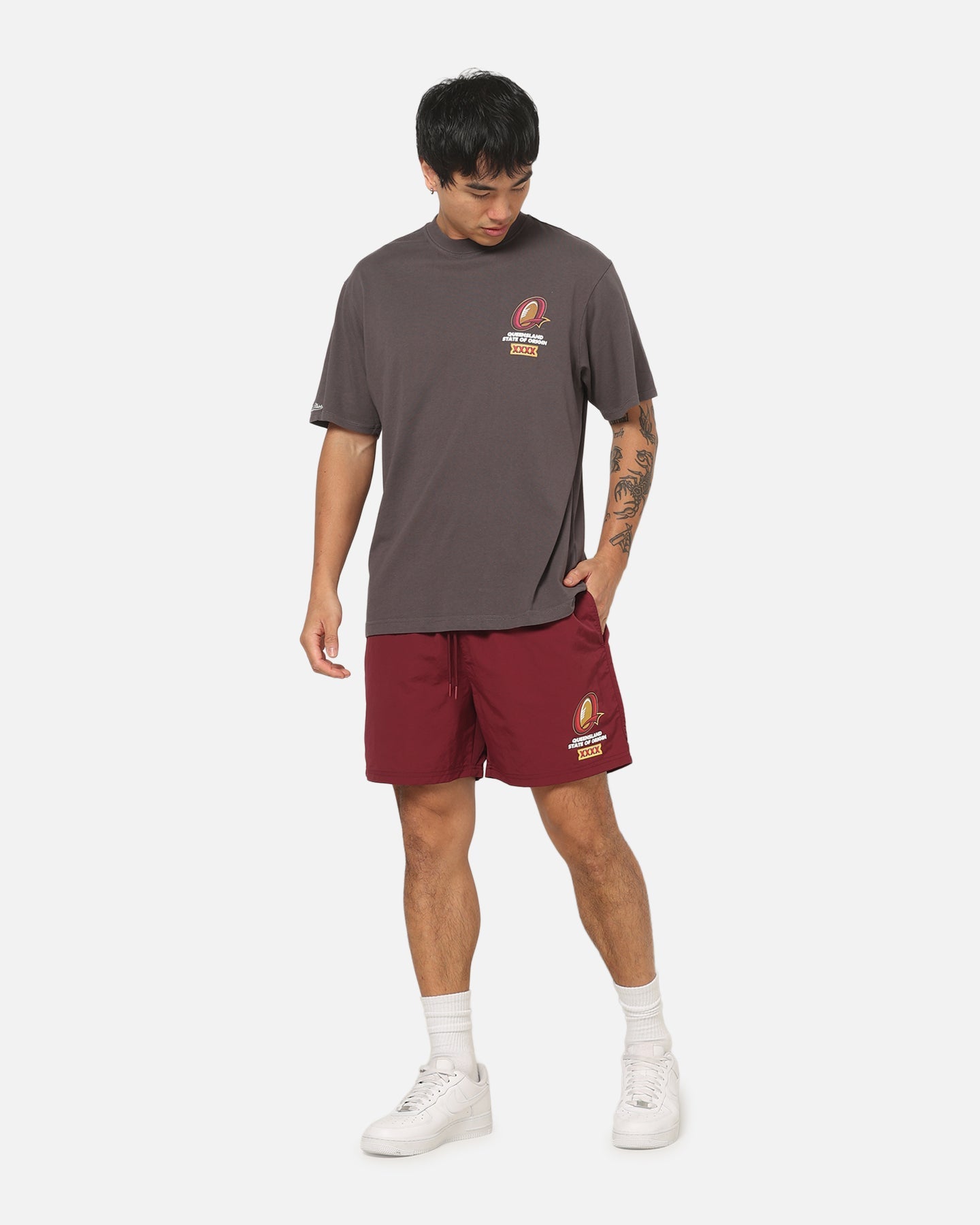 Mitchell & Ness Queensland Maroons Toad Vintage T-Shirt Slate