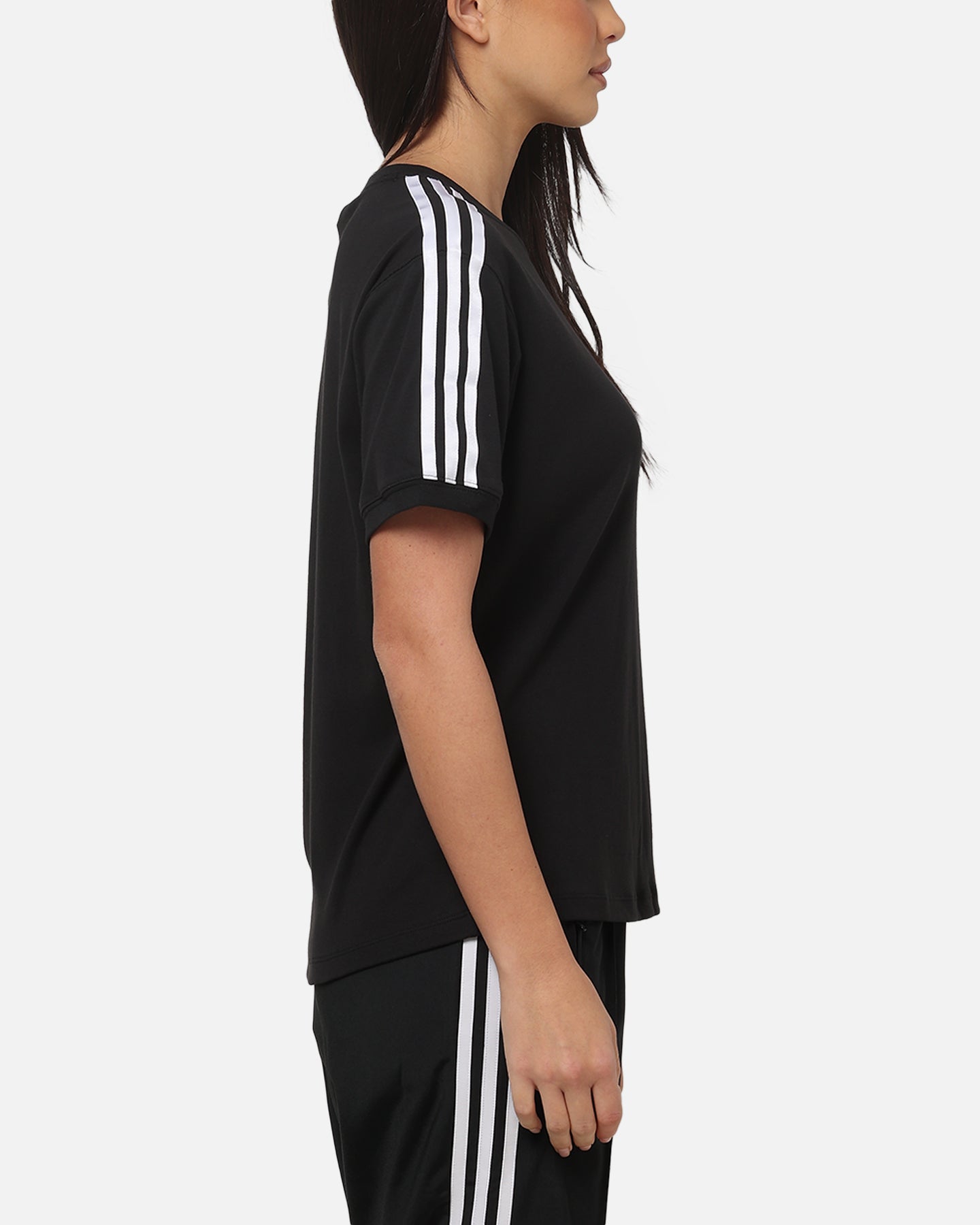 Adidas Women's 3 Stripe T-Shirt Black/White