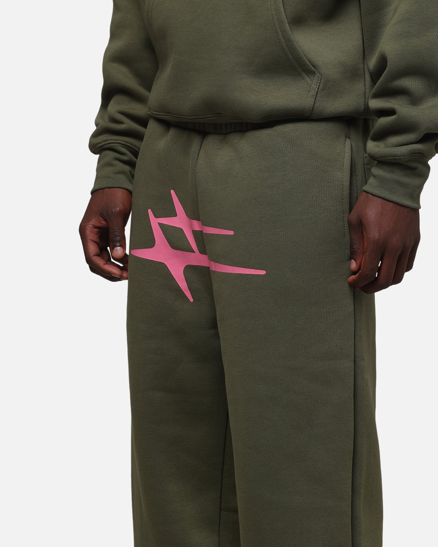 Loiter Hybrid Sweatpants Olive/Pink