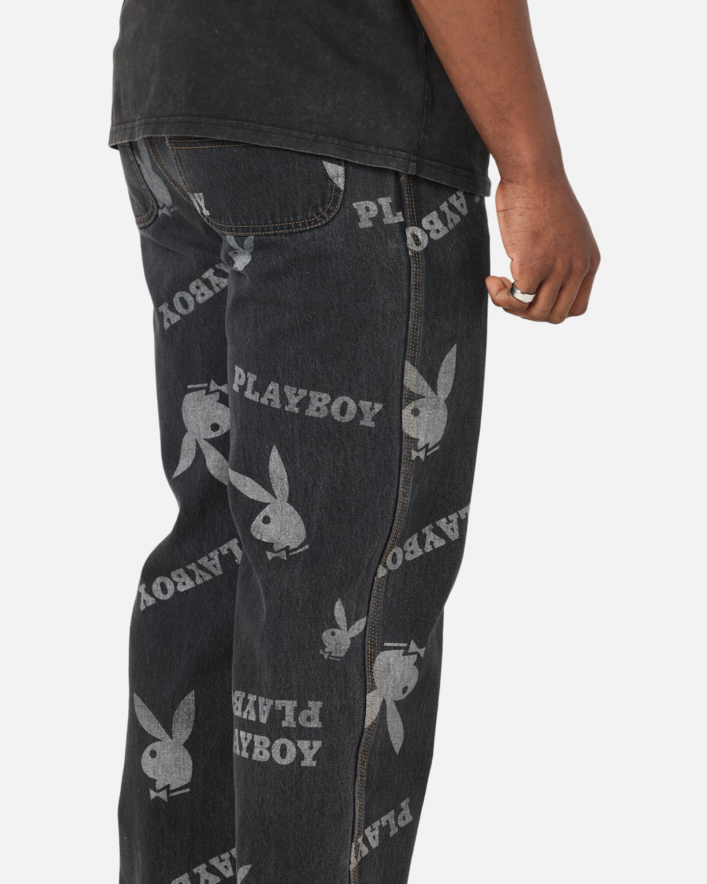 Playboy Mess Denim Jeans Washed Black