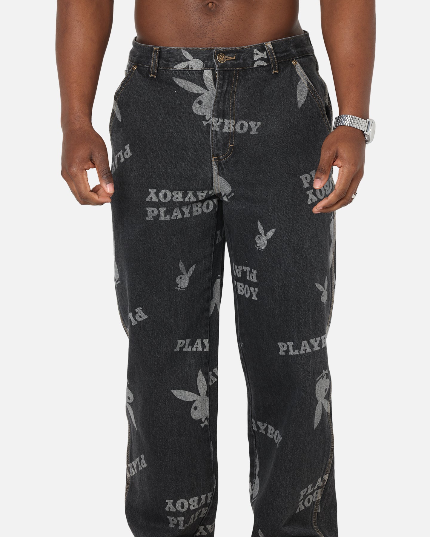 Playboy Mess Denim Jeans Washed Black