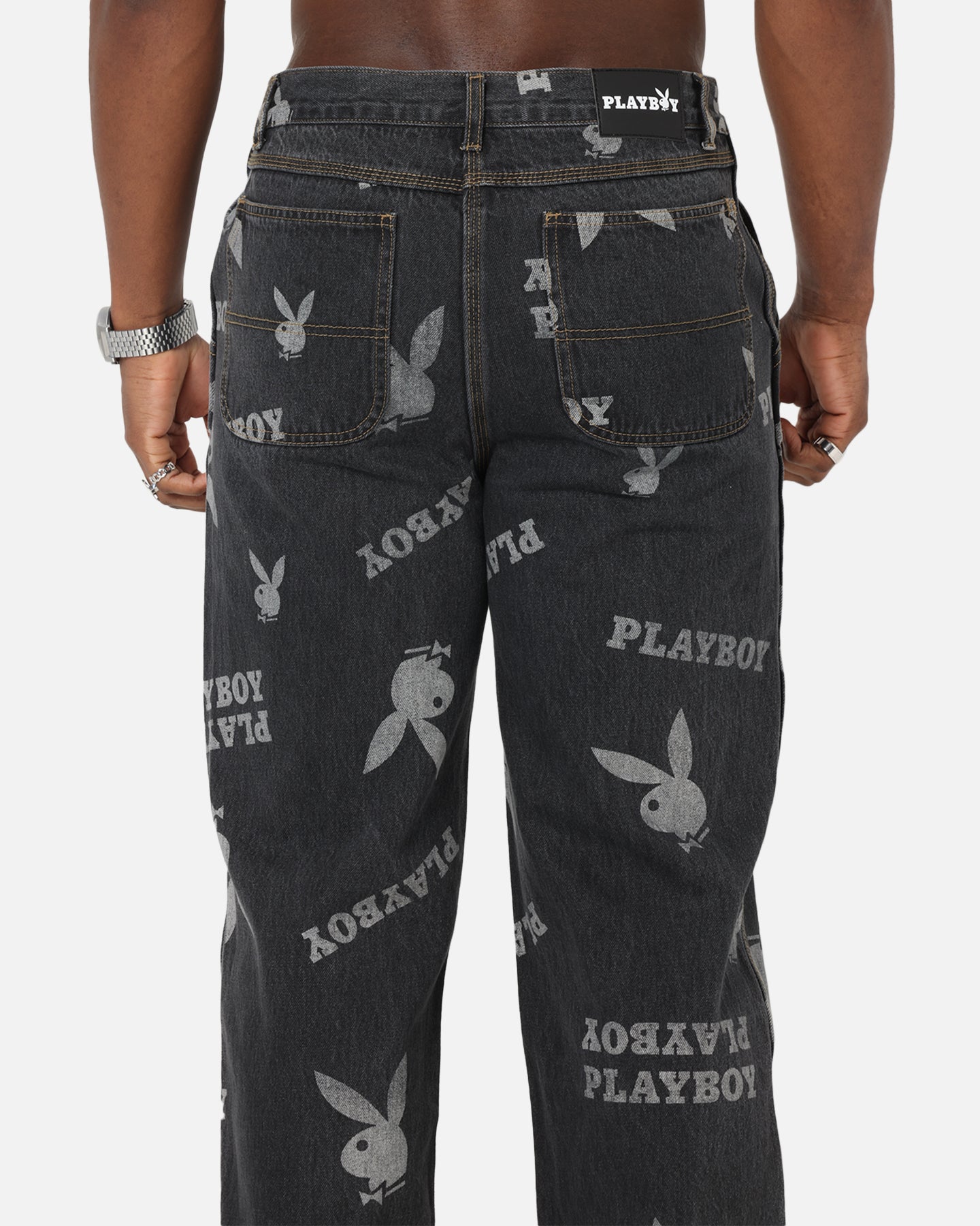 Playboy Mess Denim Jeans Washed Black