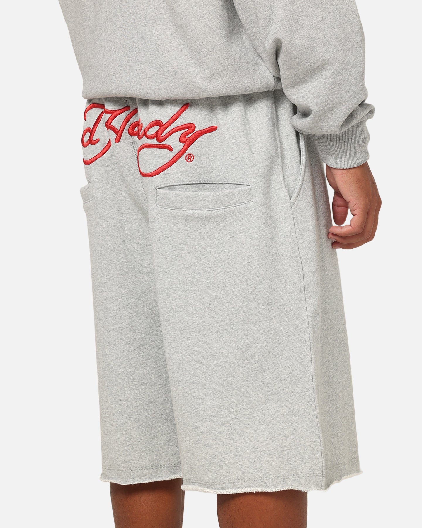 Ed Hardy Baggy Fleece Shorts Grey Marle