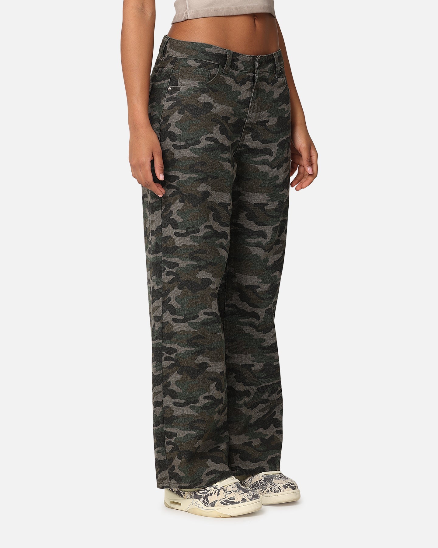 XXIII Women's Camo Wide Leg Jeans Camo