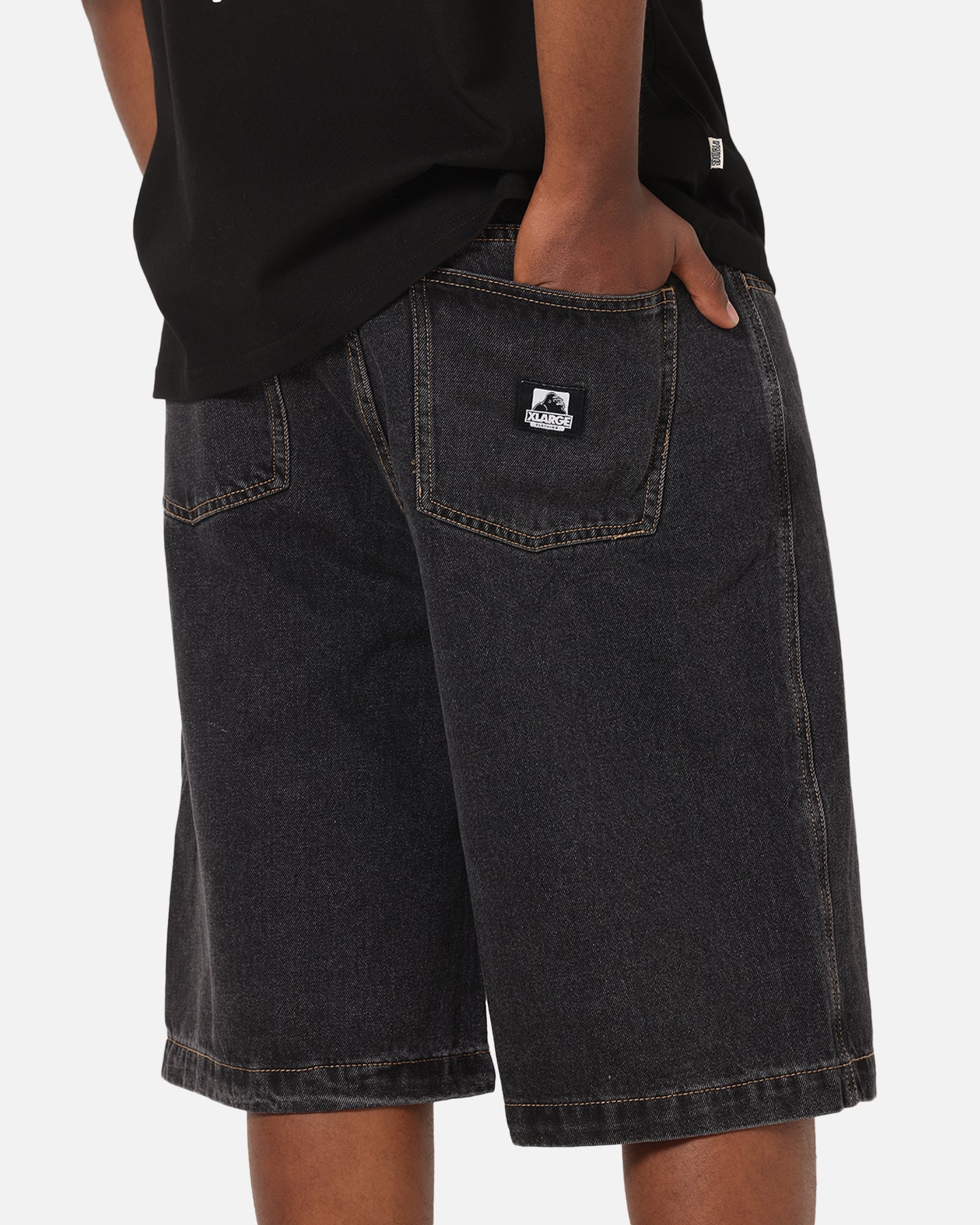 X-Large Baggy Bull Denim 91 Shorts Washed Black