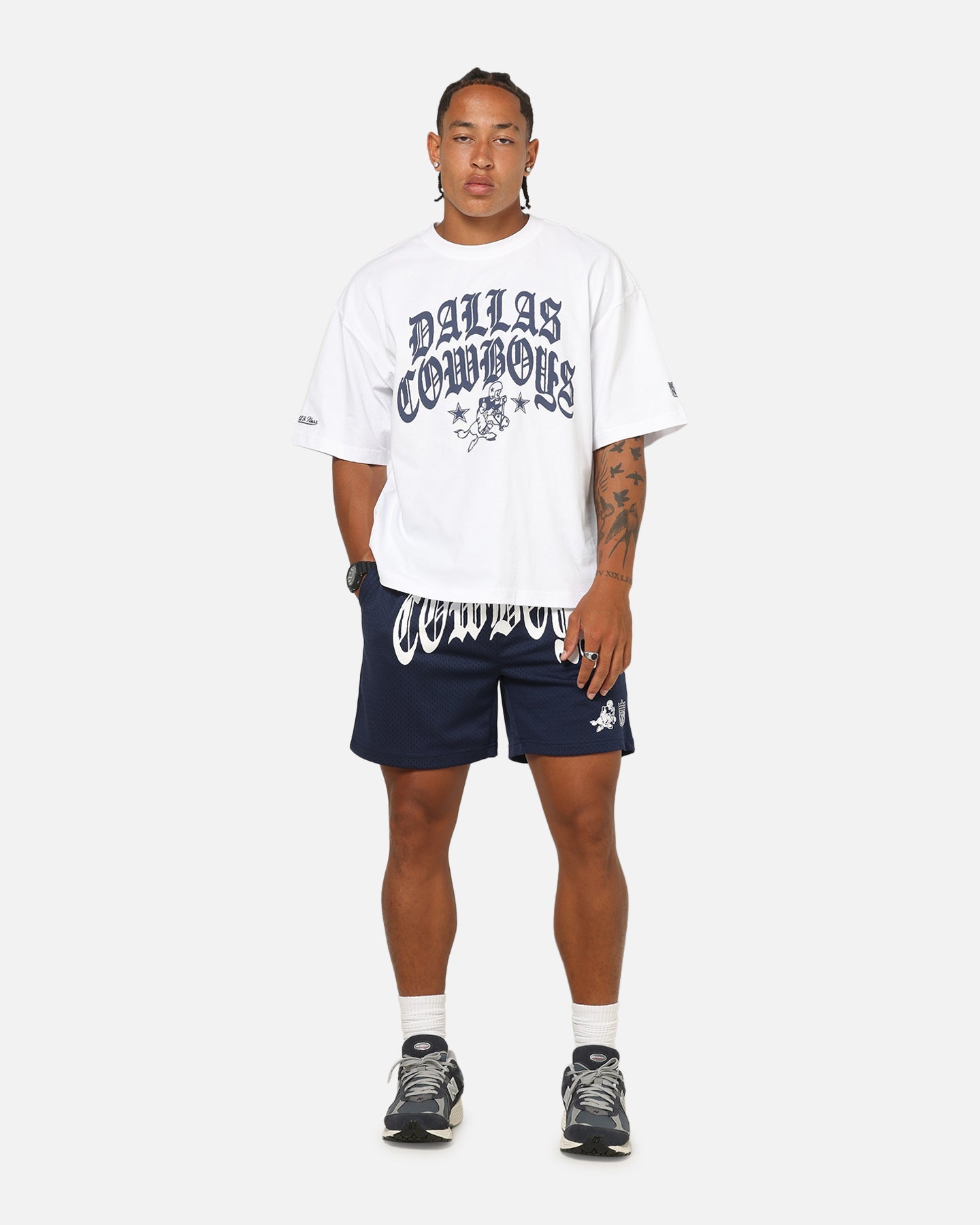 Mitchell & Ness Dallas Cowboys Arch Script Shorts Navy