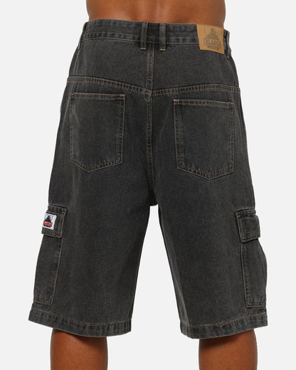 X-Large Baggy Cargo Denim 91 Shorts Washed Black