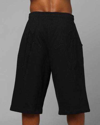 Loiter Destruct Sweat Shorts Black