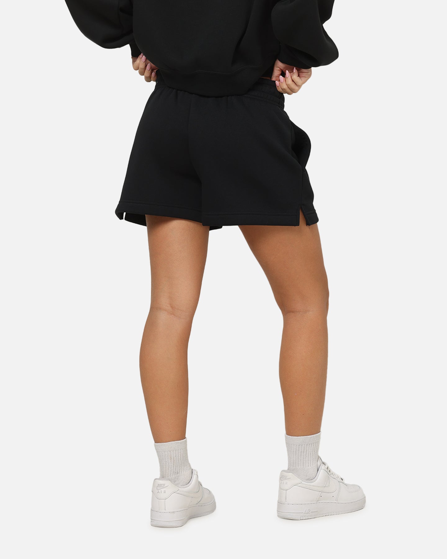 Nike Women's Sportswear Phoenix Fleece Mid-Rise 4" Shorts Black/Sail