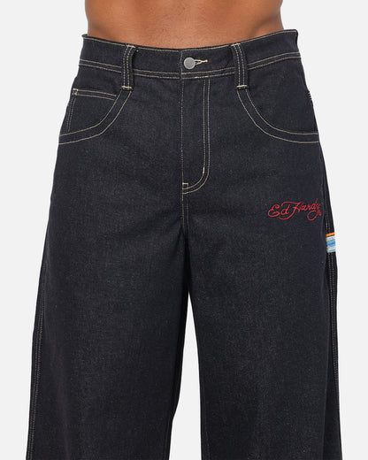 Ed Hardy Dragon Ultra Wide Leg Jeans Indigo Denim