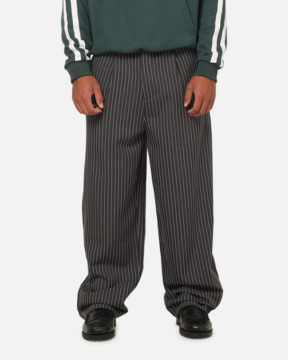 Carre Heritage Pleated Pants Black Pinstripe