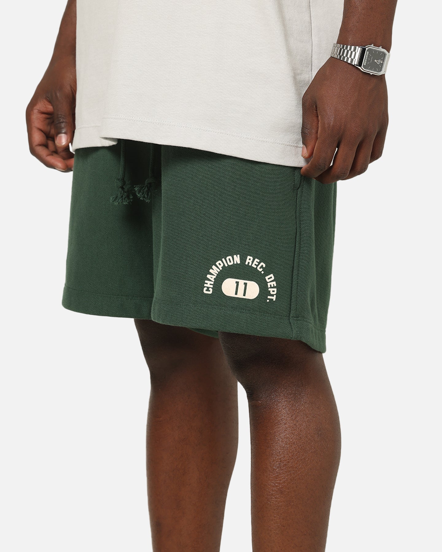 Champion Reverse Weave Terry Flock 5" Shorts Dark Green