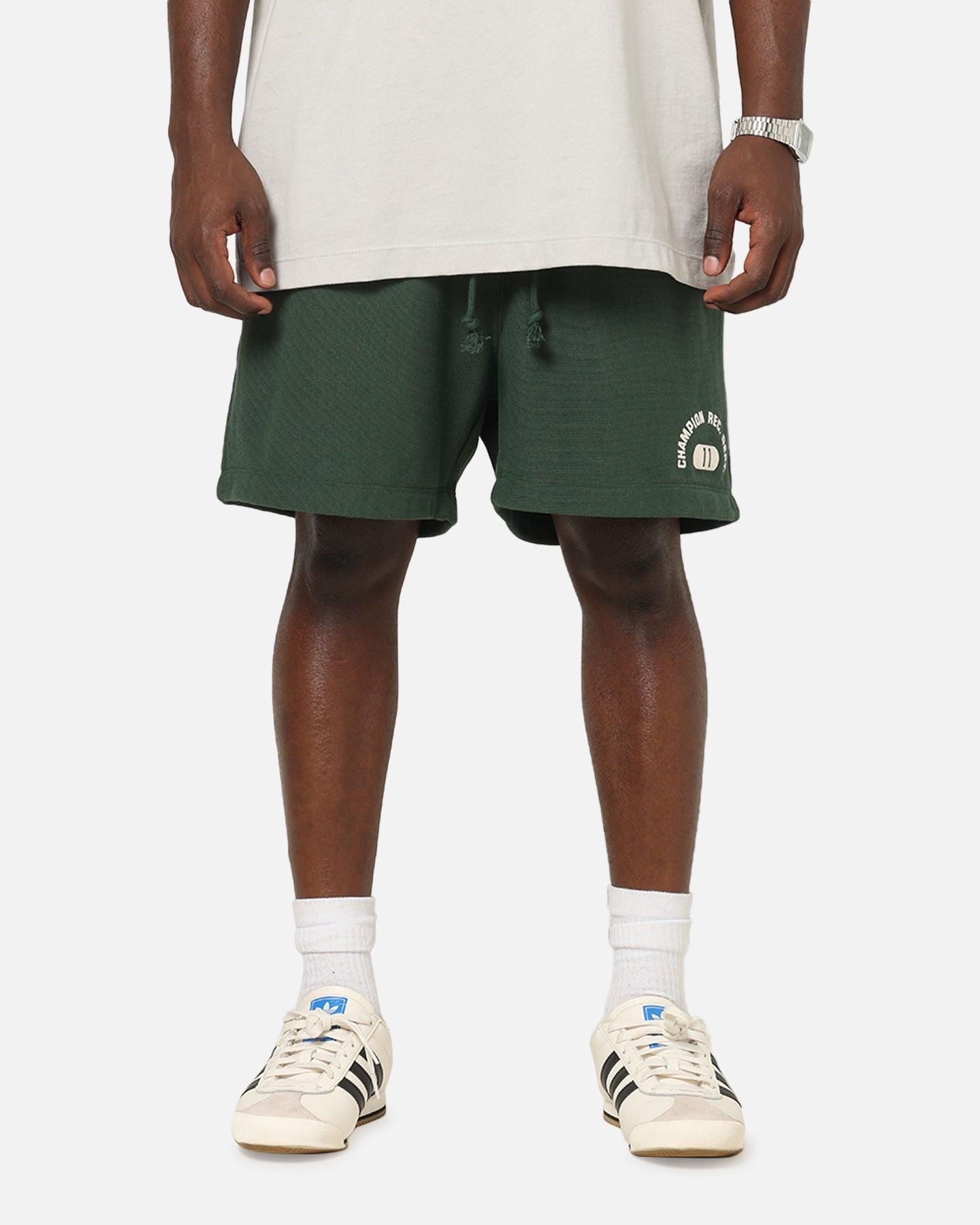 Champion Reverse Weave Terry Flock 5" Shorts Dark Green