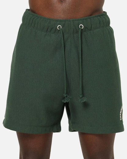 Champion Reverse Weave Terry Flock 5" Shorts Dark Green