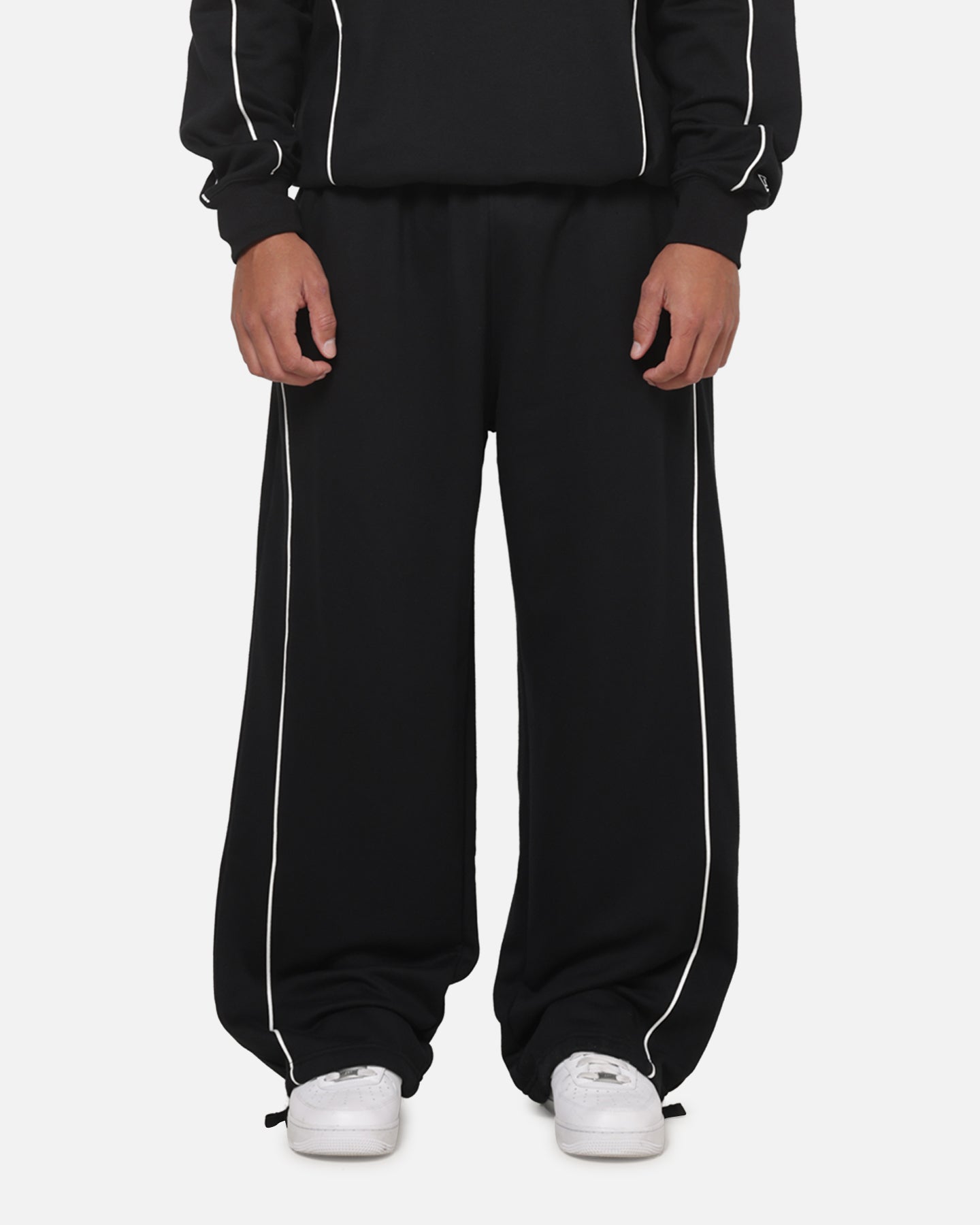 New Era Wide Leg Trackpants Black