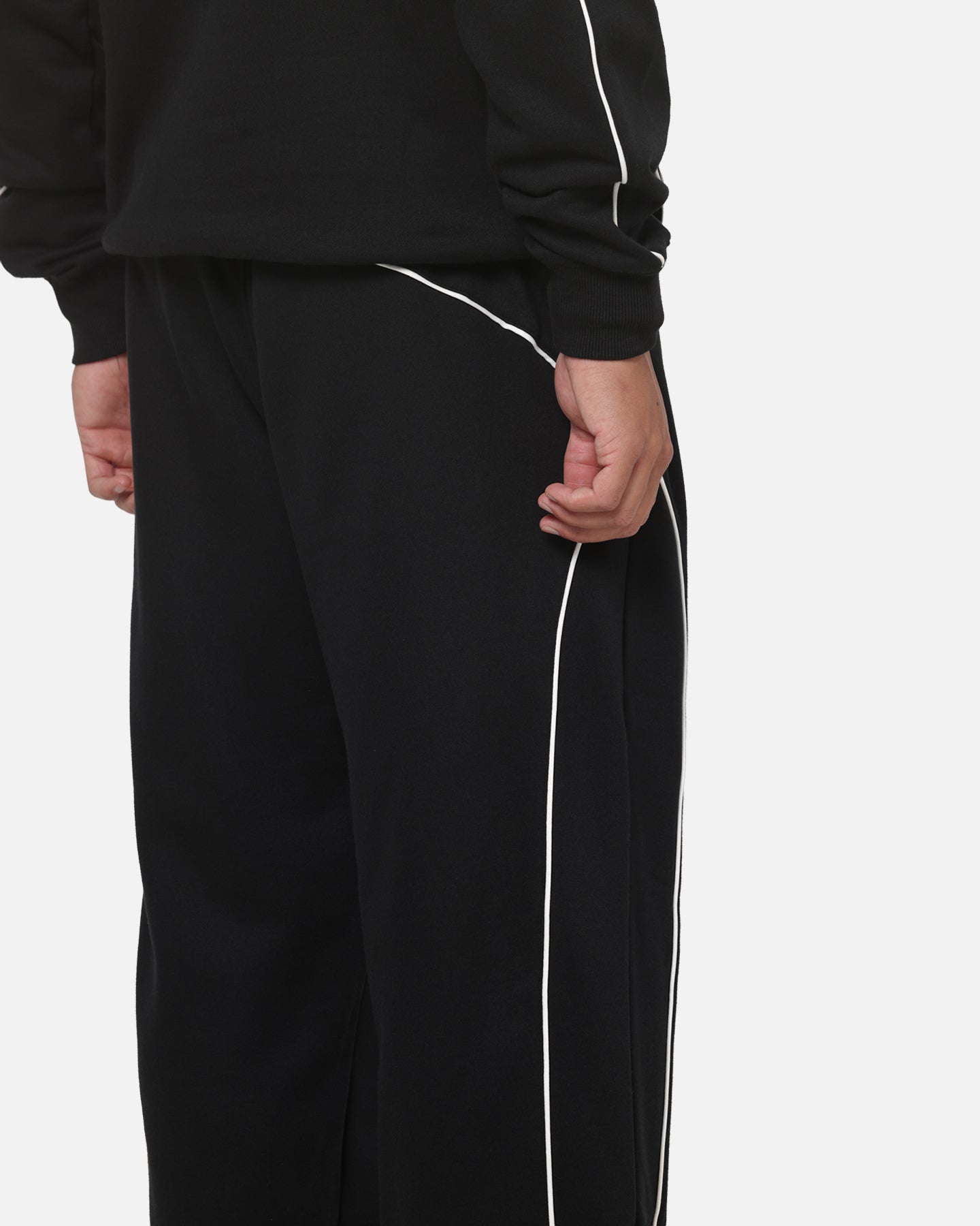 New Era Wide Leg Trackpants Black