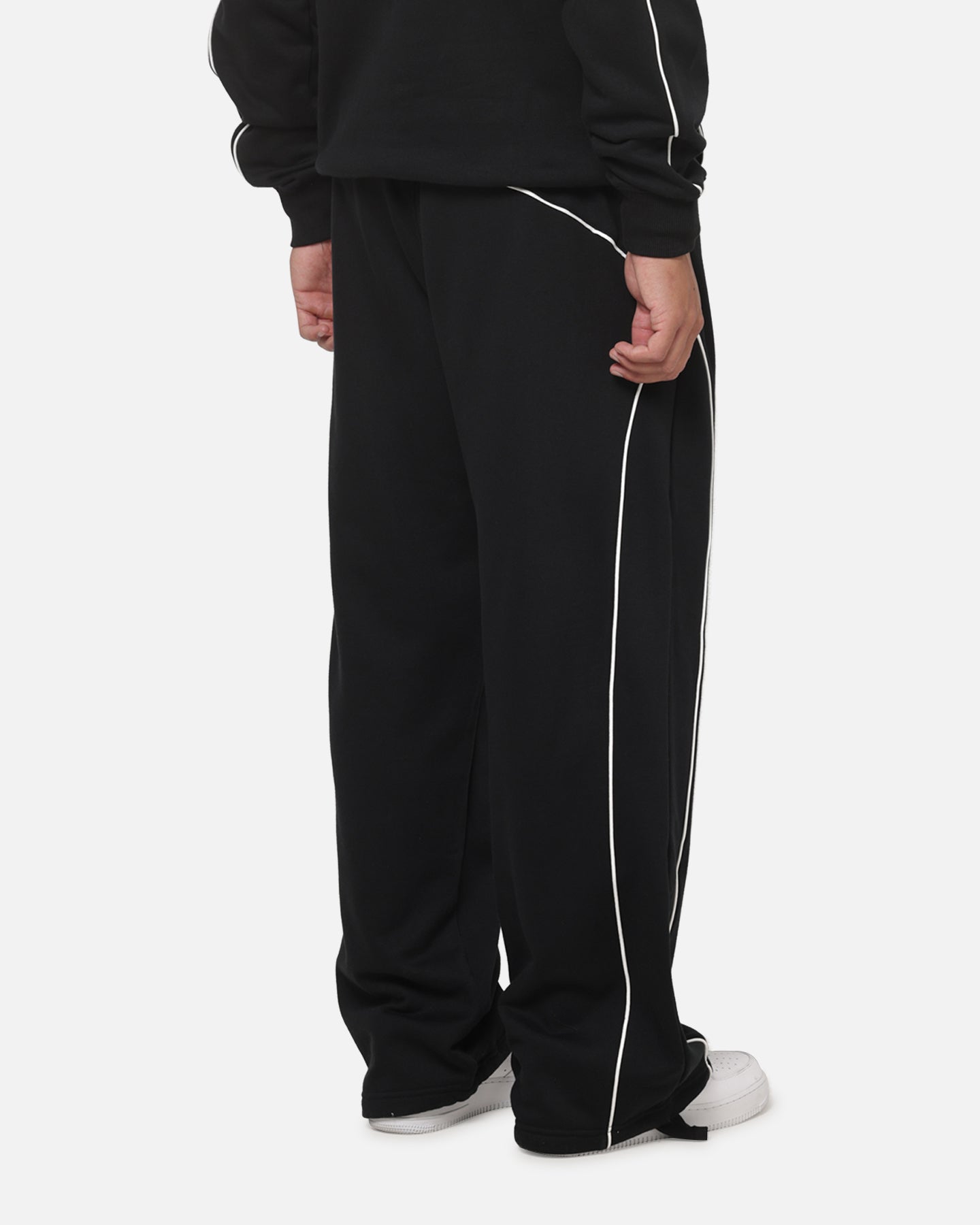 New Era Wide Leg Trackpants Black