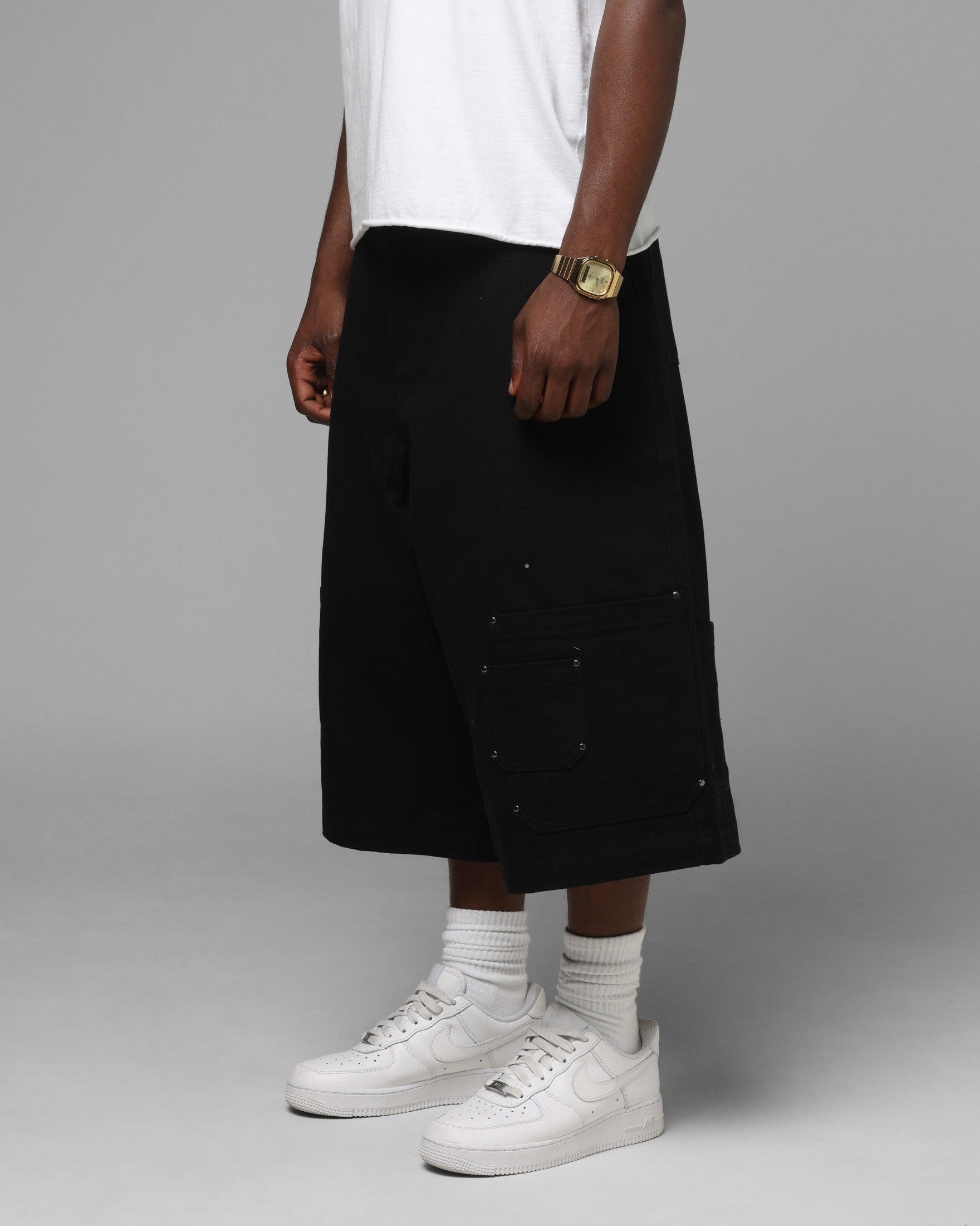Loiter Utility Cargo Shorts Black