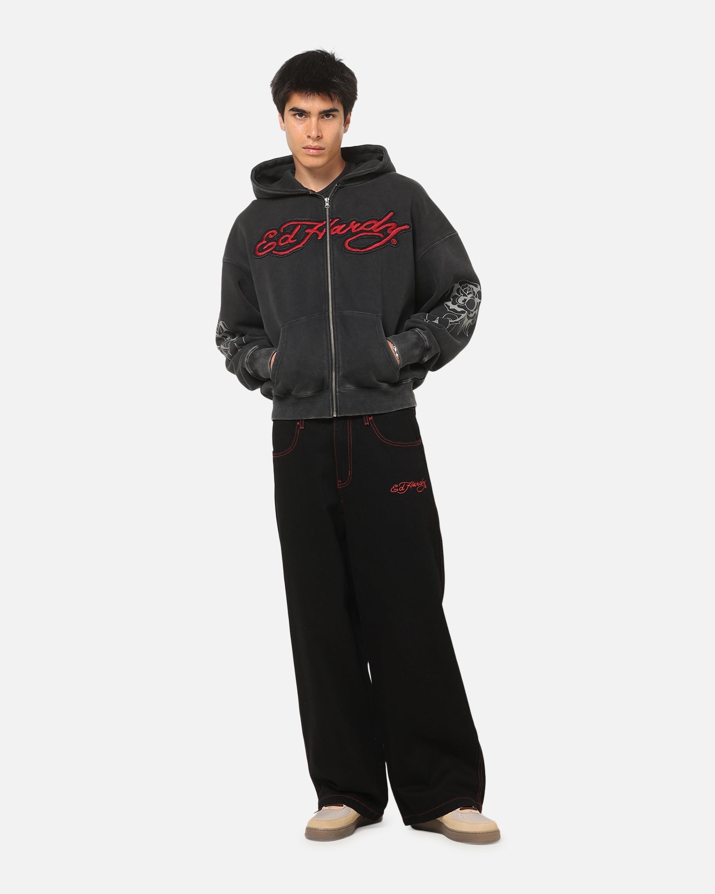 Ed Hardy Skull Rhinestone Jeans Black
