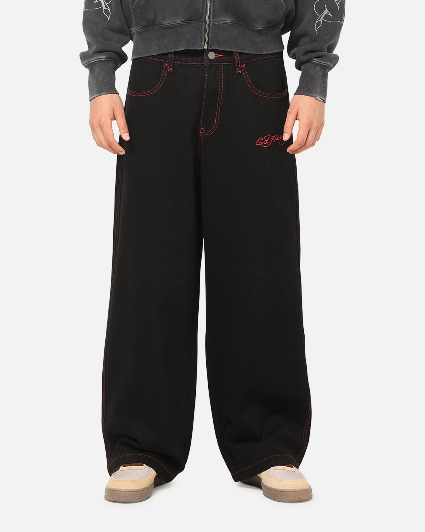 Ed Hardy Skull Rhinestone Jeans Black