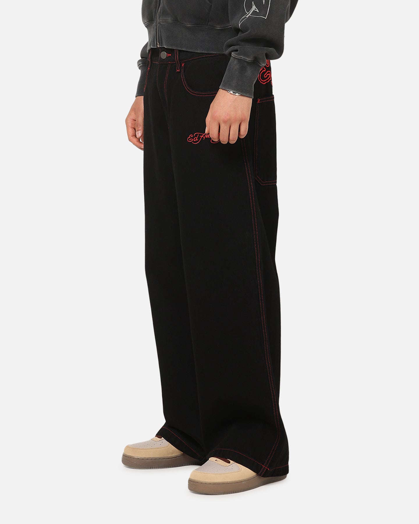 Ed Hardy Skull Rhinestone Jeans Black