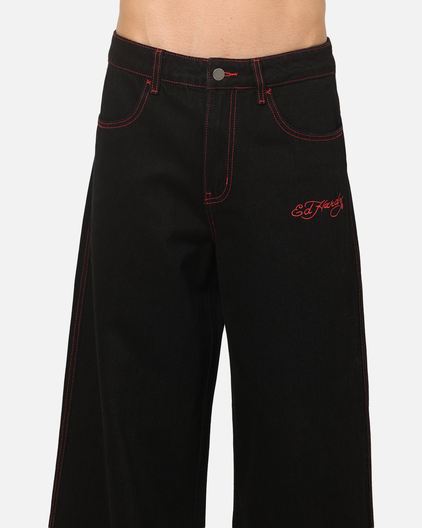 Ed Hardy Skull Rhinestone Jeans Black